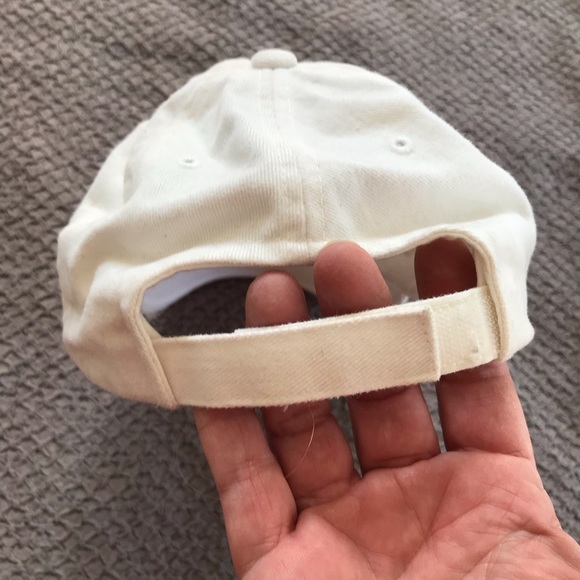 Embroidered George Jones signature brush white cotton adjustable strap hat. EUC - Picture 3 of 5